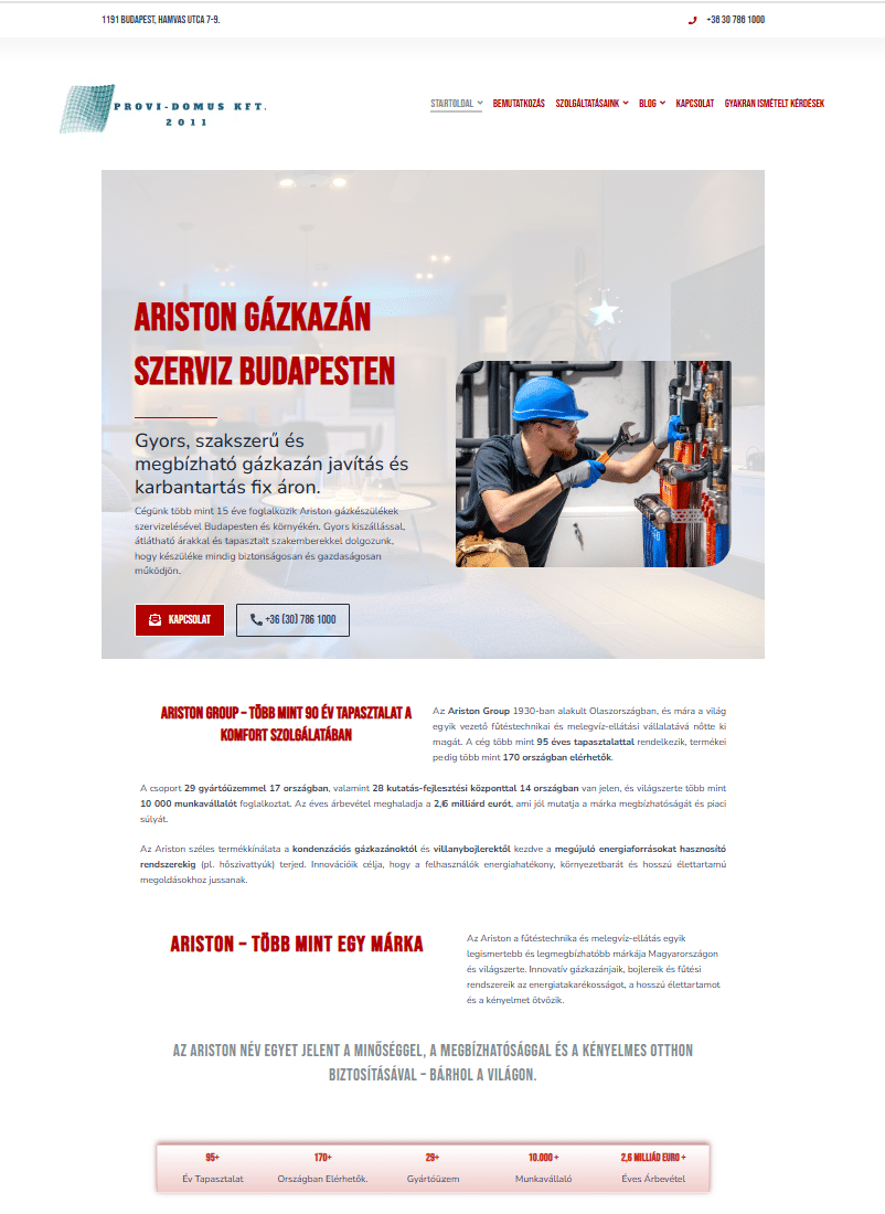 ariston gázszerelö oldal uj